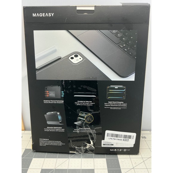 MAGEASY CoverBuddy iPad Pro 13 M4 2024 Case Magic Keyboard Compatible White - Picture 9 of 10